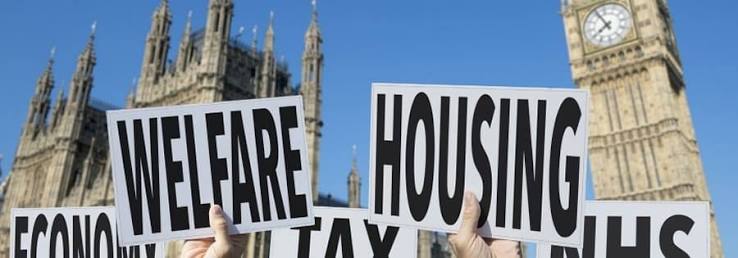Housing protest banners